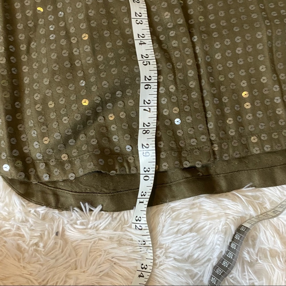 Anthropologie Maeve Green Sequin Button Up C1 - Picture 9 of 14